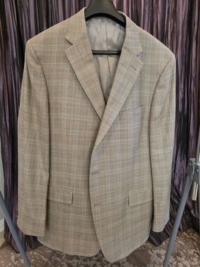 Hart Schaffner Marx Tan Plaid Sport Coat